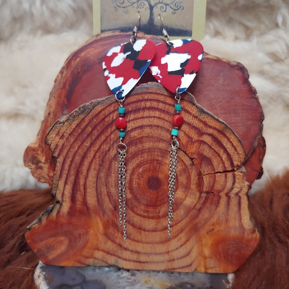 Guitar pick Boho Gypsy hippie festival earrings